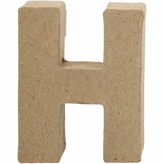 letter H papier-mâché 10 cm