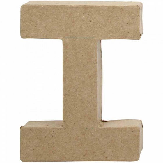 letter I papier-mâché 10 cm