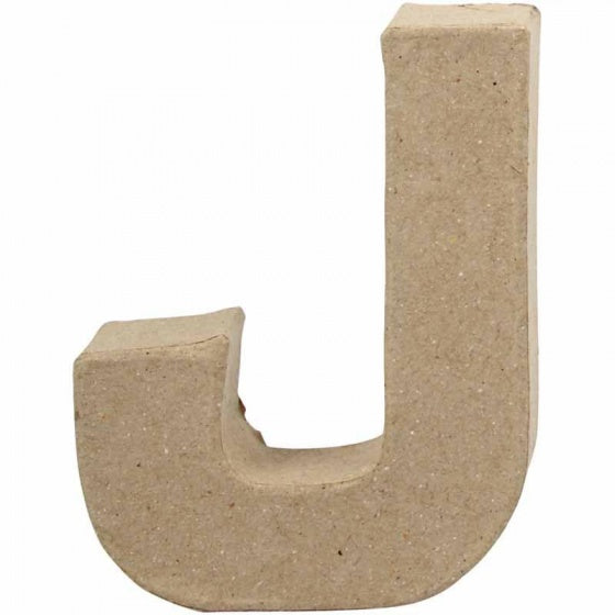 letter J papier-mâché 10 cm