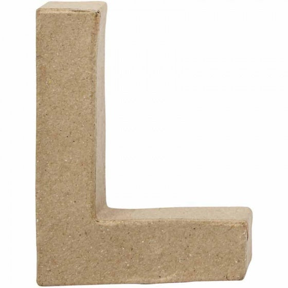 letter L papier-mâché 10 cm