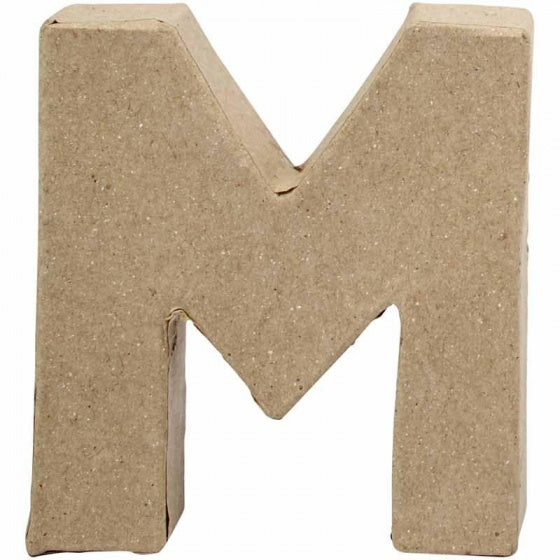 letter M papier-mâché 10 cm