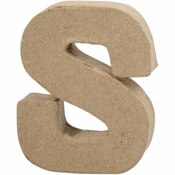 letter S papier-mâché 10 cm