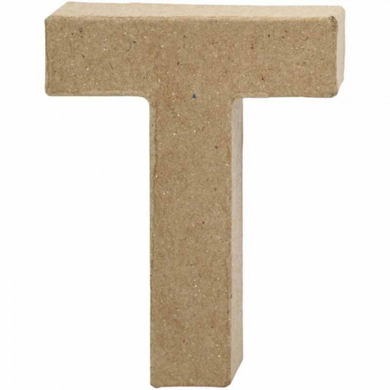 letter T papier-mâché 10 cm