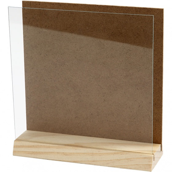 3D-plaat MDF/hout/glas 15 cm bruin/blank per stuk