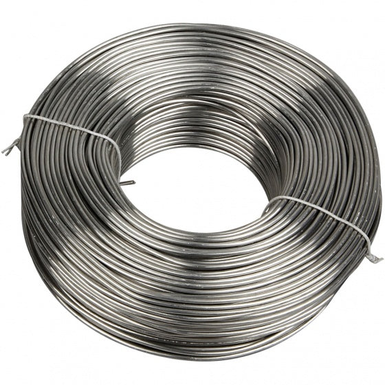 aluminiumdraad 100 m rond 2 mm zilver