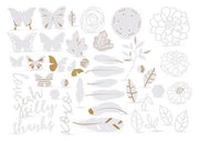 aquarellabels met goudkleurige motieven 44 stuks