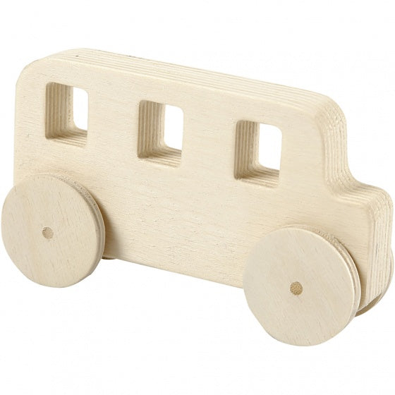 auto's hout 12 x 6 cm blank 2 stuks