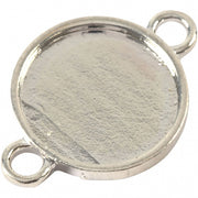 bedels Cabochon 15 mm rond 25 stuks zilver