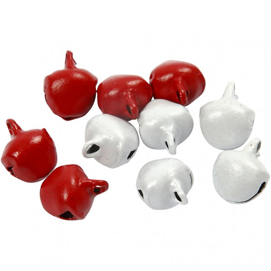 belletjes 50 stuks 8 mm rood/wit
