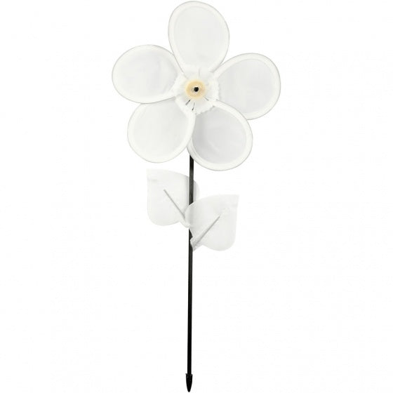 bloemen windmolen 32 cm wit