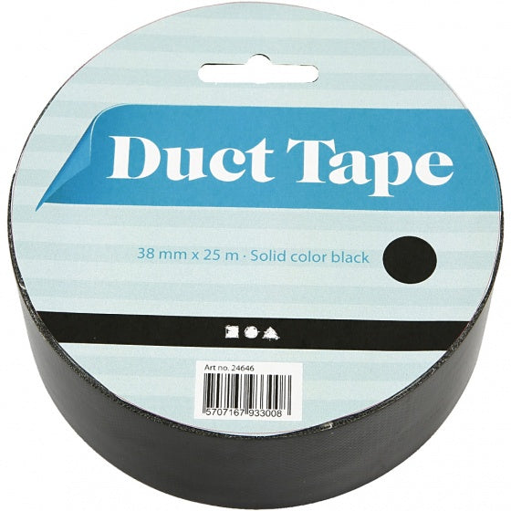 canvastape 25 meter x 38 mm zwart