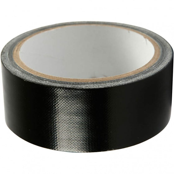 canvastape 25 meter x 38 mm zwart
