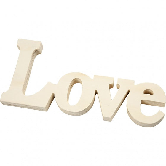 decoratiewoord Love triplex 23 cm blank per stuk