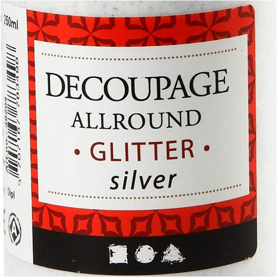 decoupage lijmlak zilver glitter 250 ml