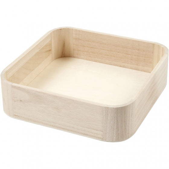 dienblad hout 25 x 25 cm