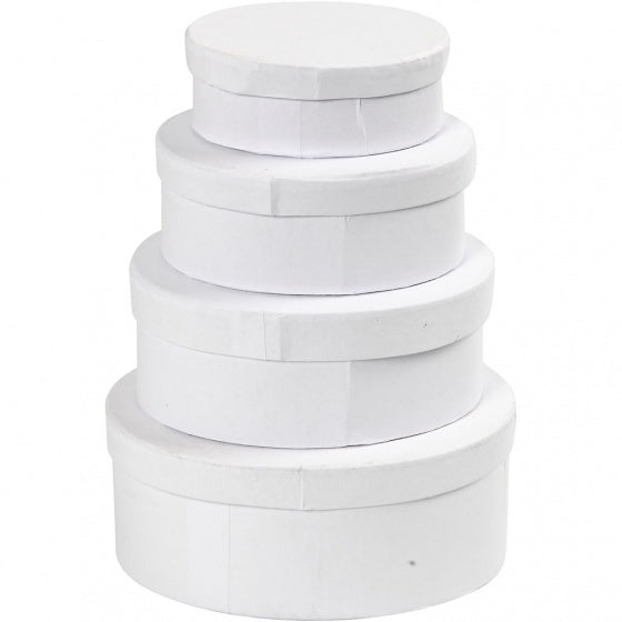 dozen Ovaal karton 10-12-14-16 cm wit 4-delig
