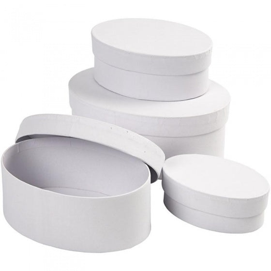 dozen Ovaal karton 10-12-14-16 cm wit 4-delig