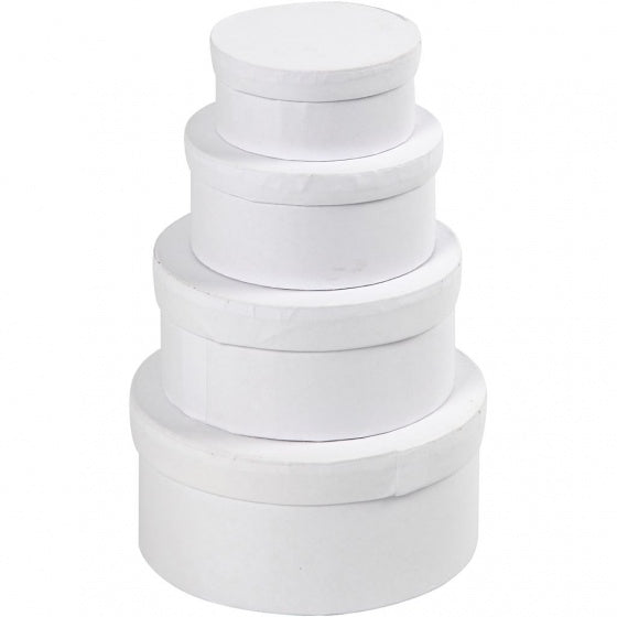 dozen Rond karton 8-10-12-14 cm wit 4-delig