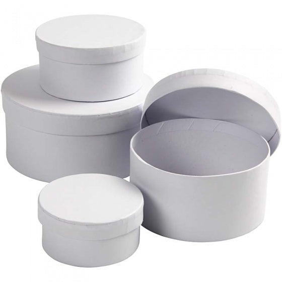 dozen Rond karton 8-10-12-14 cm wit 4-delig