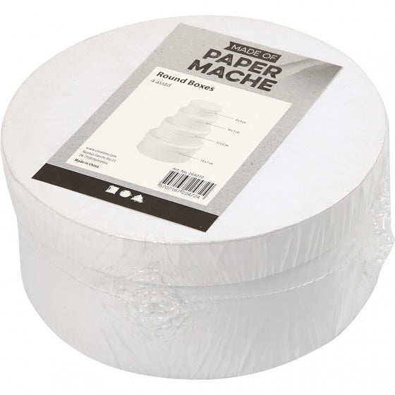 dozen Rond karton 8-10-12-14 cm wit 4-delig