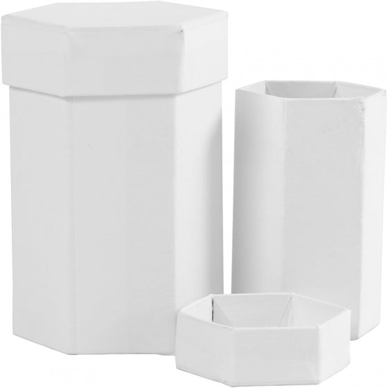 dozen Zeskantig karton 7-9 cm wit 2-delig