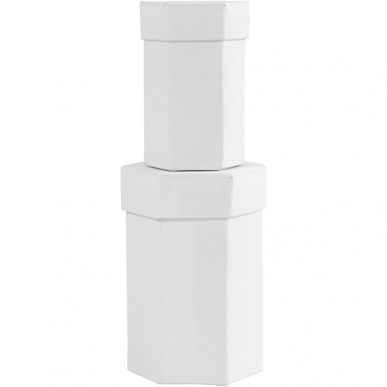 dozen Zeskantig karton 7-9 cm wit 2-delig