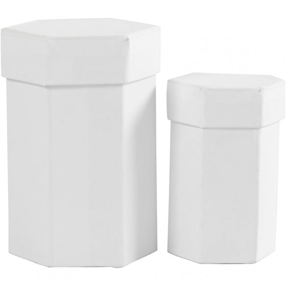 dozen Zeskantig karton 7-9 cm wit 2-delig