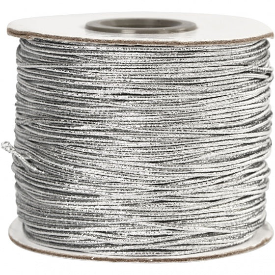 elastiek 100 m 1 mm zilver