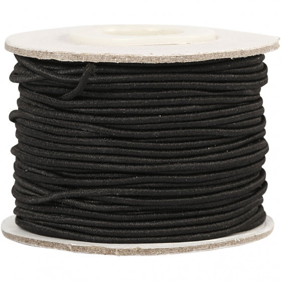 elastiek 25 m 1 mm zwart