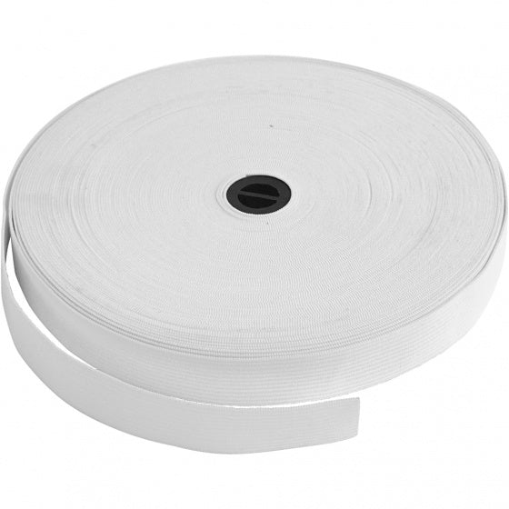 elastiek 25 m 20 mm wit