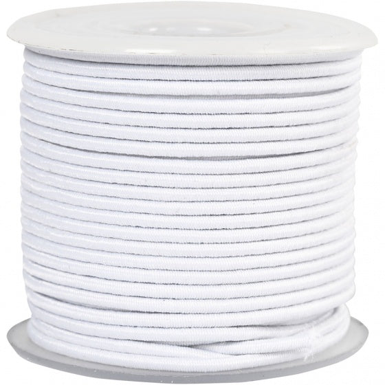 elastiek 25 m 2 mm wit