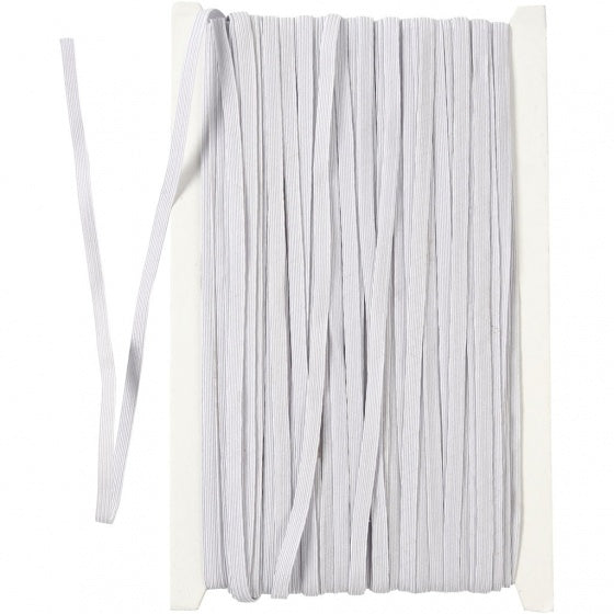 elastiek 50 m 6 mm wit