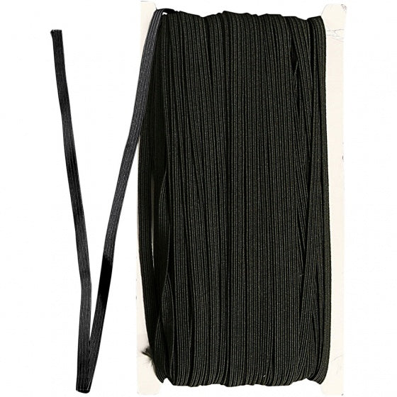 elastiek 50 m 6 mm zwart