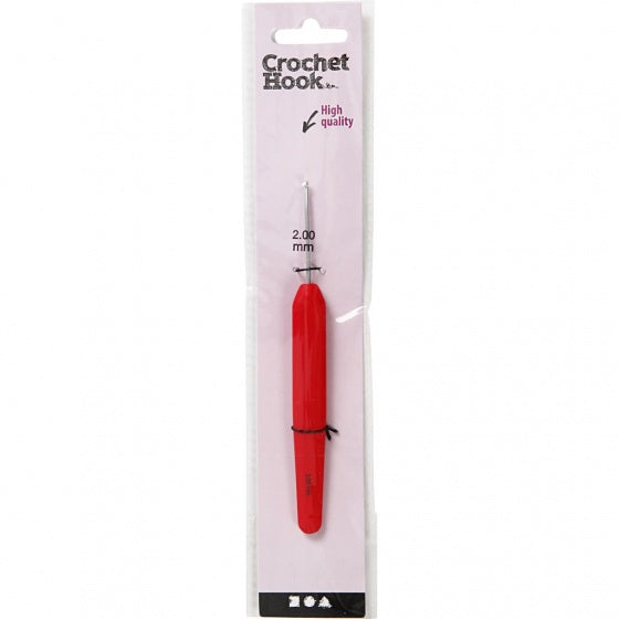 ergonomische haaknaald rood 2 mm 13