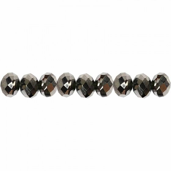 facetkralen metallic grijs 6 mm 100 stuks