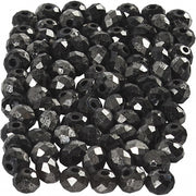 facetkralen metallic zwart 4 mm 100 stuks