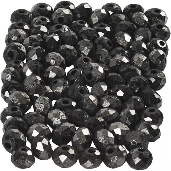 facetkralen metallic zwart 4 mm 100 stuks