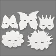 fantasiemaskers wit 15-20 cm 5 stuks