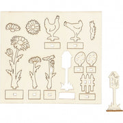 figurenset Kip hout 15