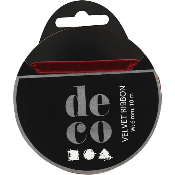 fluweellint 6 mm x 10 m rood