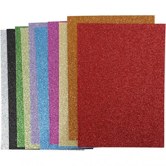 foam vellen A4 glitter 10 stuks