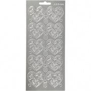 foliestickers hart 1 stickervel zilver