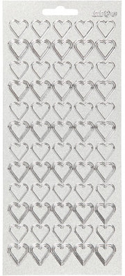 foliestickers harten glitters 1 stickervel zilver