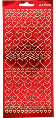foliestickers hartjes 1 stickervel rood