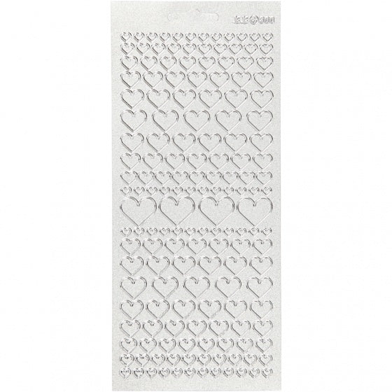 foliestickers hartjes 1 stickervel zilver