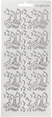 foliestickers kaarsen 1 stickervel zilver