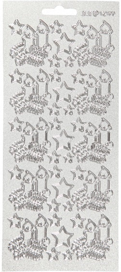 foliestickers kaarsen 1 stickervel zilver