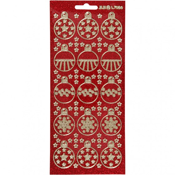 foliestickers kerstballen 1 stickervel rood