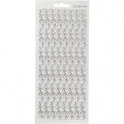 foliestickers rand bladeren stickervel zilver glitter