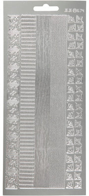 foliestickers randen en hoeken 1 stickervel zilver